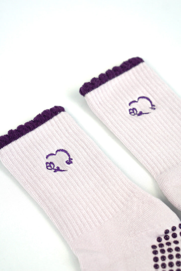 Lilac Pilates Grip Socks