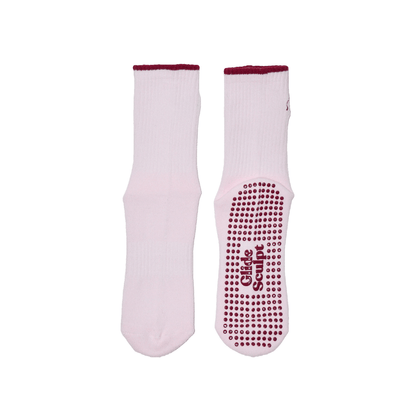 Cherry Bow Pilates Grip Socks